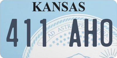 KS license plate 411AHO