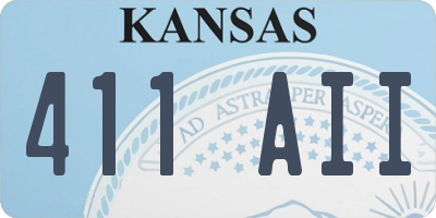 KS license plate 411AII