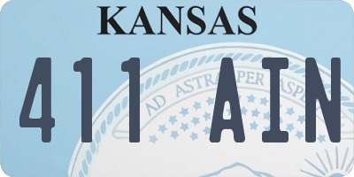 KS license plate 411AIN