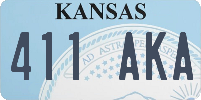 KS license plate 411AKA