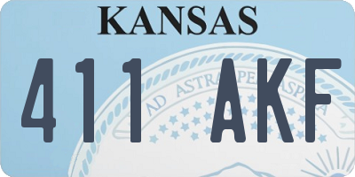 KS license plate 411AKF