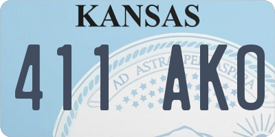 KS license plate 411AKO