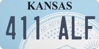 KS license plate 411ALF