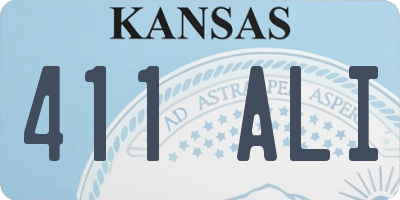 KS license plate 411ALI