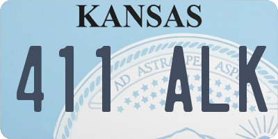 KS license plate 411ALK