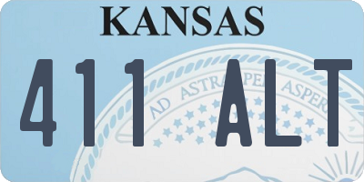 KS license plate 411ALT