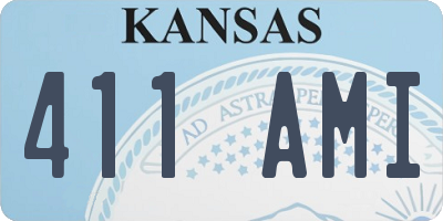 KS license plate 411AMI