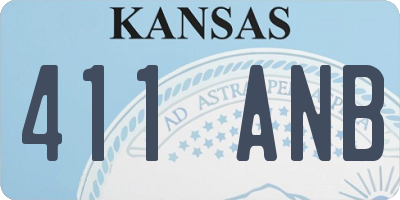 KS license plate 411ANB