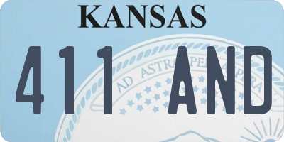 KS license plate 411AND