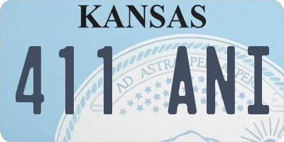 KS license plate 411ANI