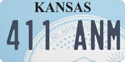 KS license plate 411ANM