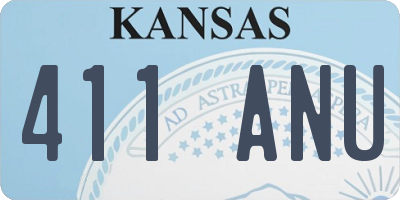 KS license plate 411ANU