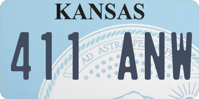 KS license plate 411ANW