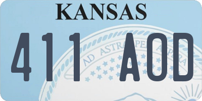 KS license plate 411AOD