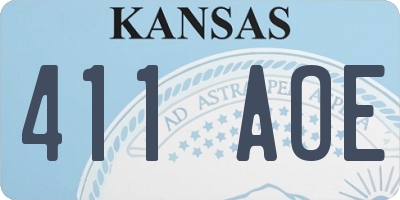 KS license plate 411AOE