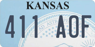 KS license plate 411AOF