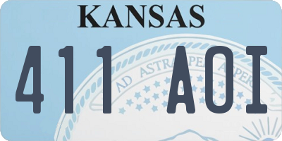 KS license plate 411AOI
