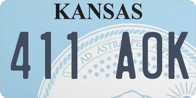 KS license plate 411AOK