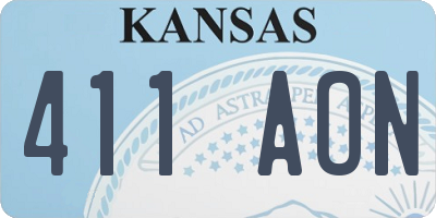 KS license plate 411AON
