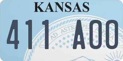 KS license plate 411AOO