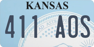 KS license plate 411AOS