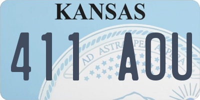 KS license plate 411AOU