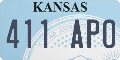 KS license plate 411APO