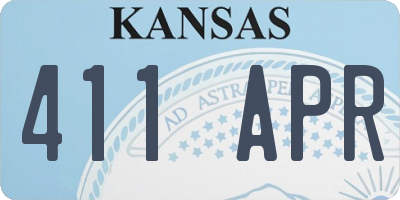 KS license plate 411APR