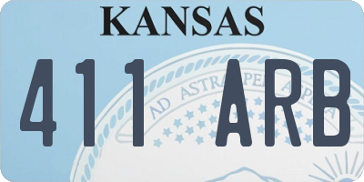 KS license plate 411ARB