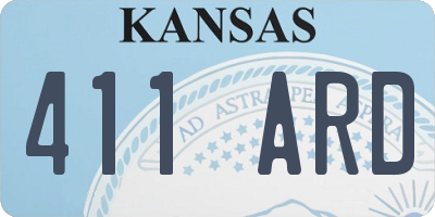 KS license plate 411ARD