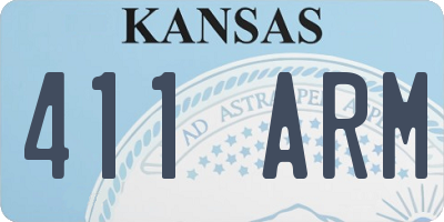 KS license plate 411ARM