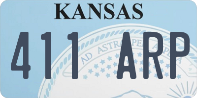 KS license plate 411ARP