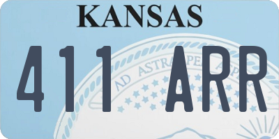 KS license plate 411ARR