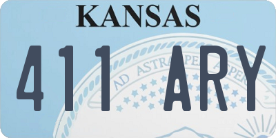 KS license plate 411ARY