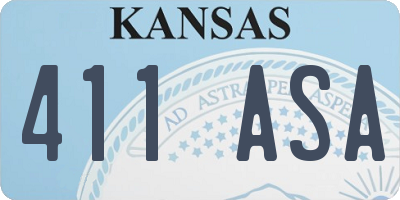 KS license plate 411ASA