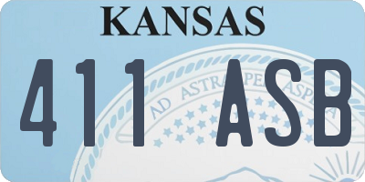 KS license plate 411ASB