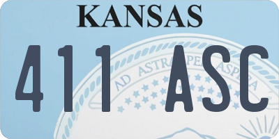 KS license plate 411ASC