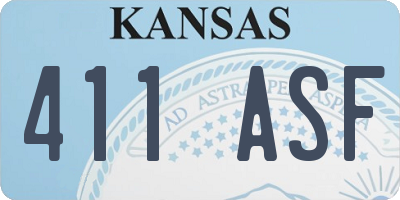 KS license plate 411ASF