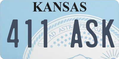 KS license plate 411ASK