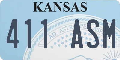 KS license plate 411ASM