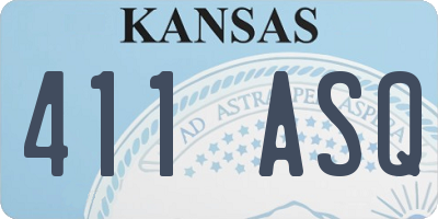 KS license plate 411ASQ