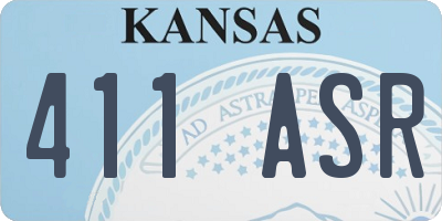KS license plate 411ASR