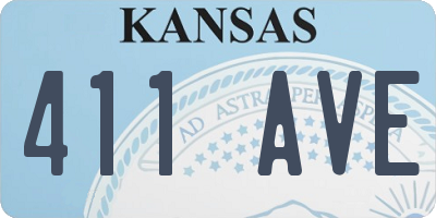 KS license plate 411AVE