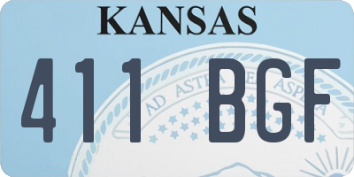KS license plate 411BGF