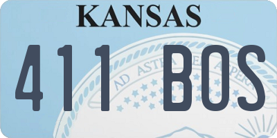 KS license plate 411BOS