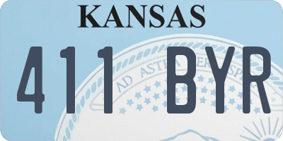 KS license plate 411BYR
