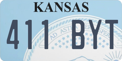 KS license plate 411BYT