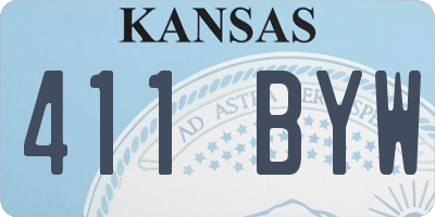 KS license plate 411BYW