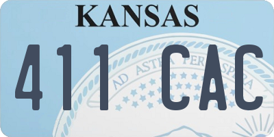 KS license plate 411CAC
