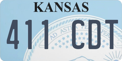KS license plate 411CDT